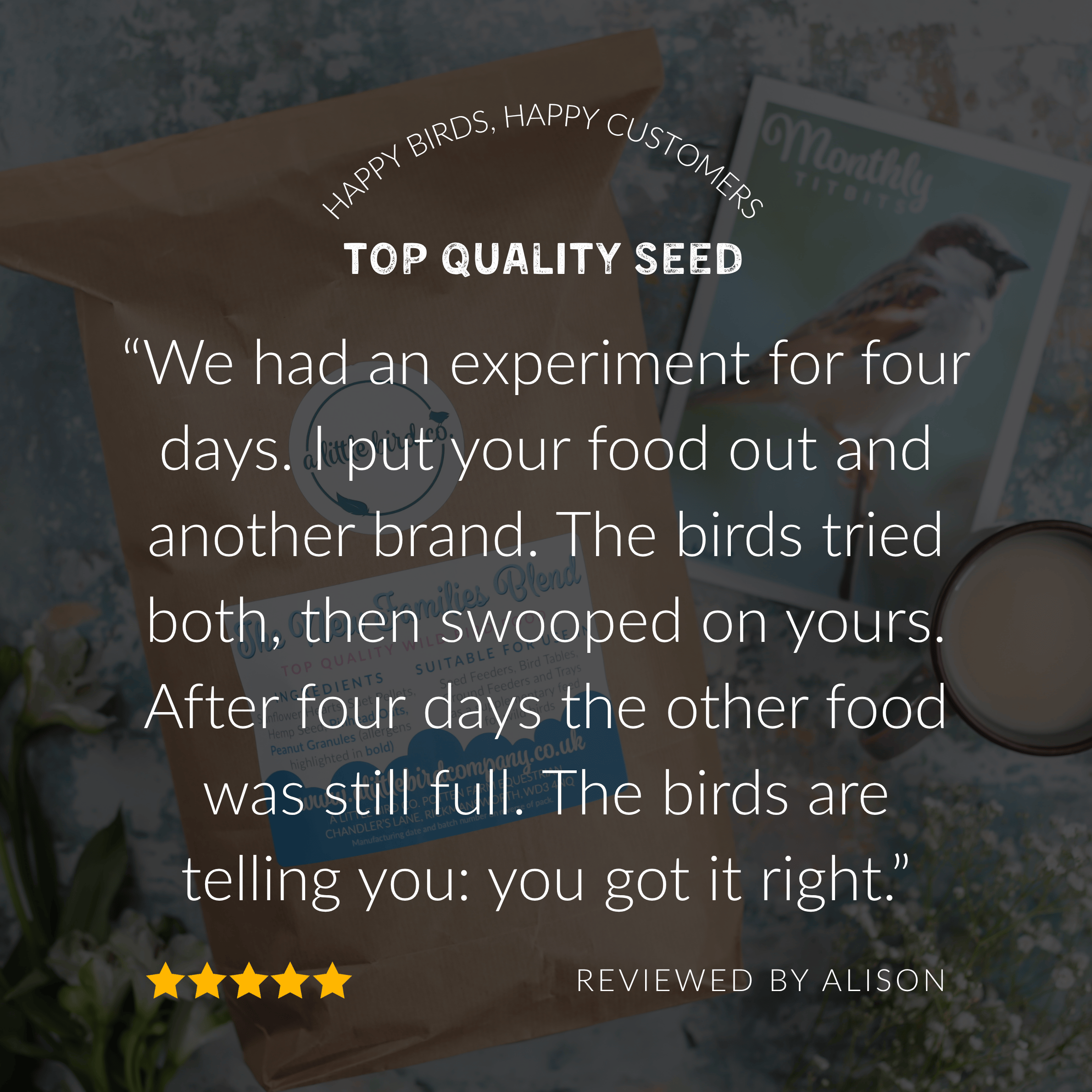 A Little Bird Co. Seasonal Bird Food | Subscription | One Time Purchase